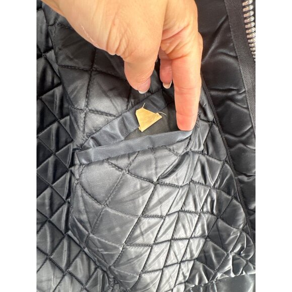 Vintage Tuffy Jac Mens Bomber Jacket Sz M Black Nylon Police Fire Flight FullZip - Picture 7 of 13